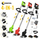 Conentool 21V Cordless Electric Lawn Mower 2*Batteries Grass Trimmer Adjustable Length Lightweight Household Garden Yard Cutting