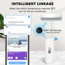 Tuya WiFi Temperatur- und Feuchtigkeitssensor Innen-Luftfeuchtigkeitssensor Batteriebetrieben APP-Überwachung für Alexa Google Home Sprache
