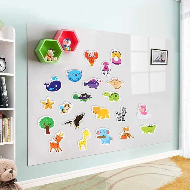 12pcs/lot Animal Fridge Magnet Fish and Crab Wooden Fridge Magnet 3D Cartoon Sticker Toy for Kids Diy Office Whiteboard Gadget