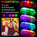 5-50PCS LED Glow Glasses 6 Neon Colors LED Shutter Shade Glasses Kids Birthday Gifts Blinds 3 Lights Glasses Toys Party Favors