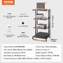 SucceBuy 4-Tier AV Media Stand Audio/Video Stand with Strengthen Tempered Glass Shevles for DVD Adjustable Media Storage Cabinet