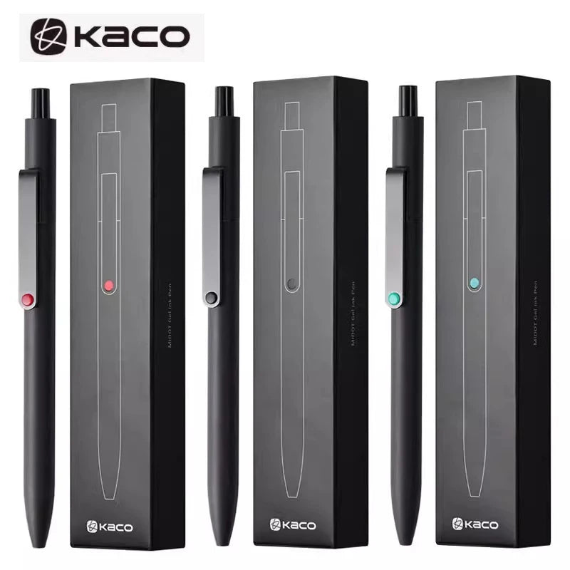 KACO MIDOT Gel Ink Pens 0.5mm Black Ink 800 Writing Length Signature Canetas Metal Pen Clip Design Quick Dry Premium Elegant Pen