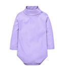 Baby Girls' Bodysuit Long Sleeve Triangle 100% Cotton Soft Comfortable Jumpsuit  Solid Color Fashion Simple High Collar 0-2 Yeas