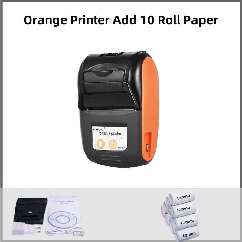 58mm printer Portable wireless Bluetooth thermal printer PT-210 Portable receipt printer shipped for free