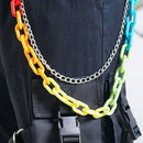 Rainbow Acrylic Wallet Chains Black Jean Rock Punk Keychain Pants Belt Chain Jean Chains for Men Key Metal Wallet Chain M6CD