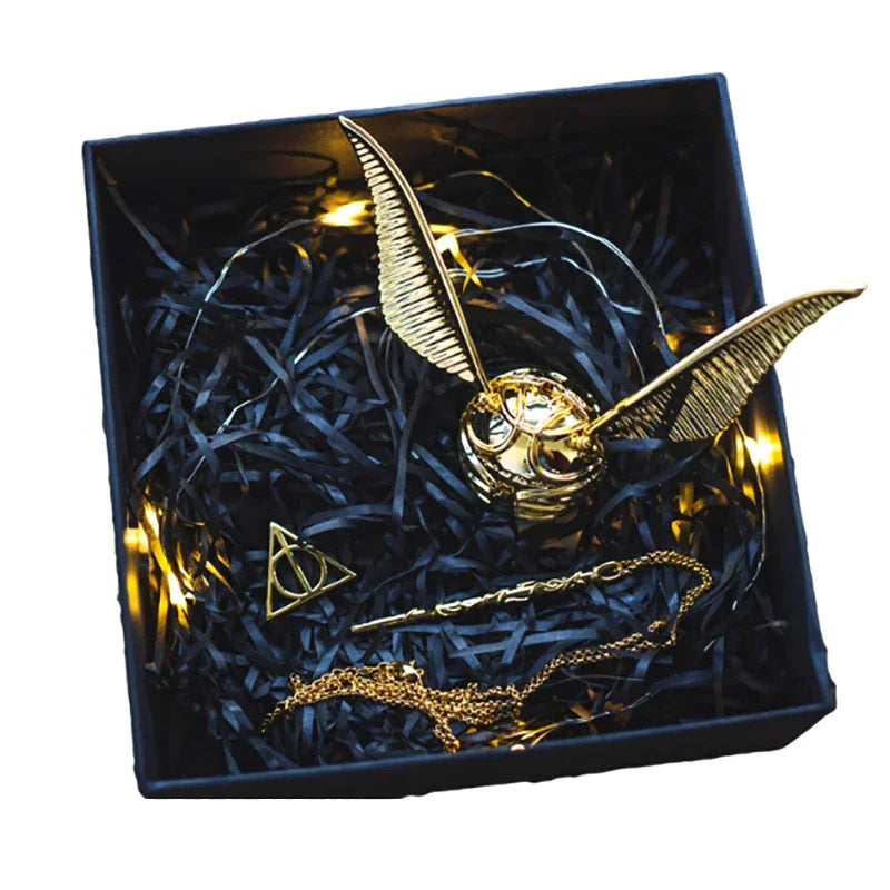 Creative Gold Snitch Series Ring Box Proposal Mystery Luxury Metal Jewelry Storage Box Case Wedding Rings Cute Wings Girl Gift