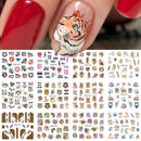 12Pcs Lovely Rabbit Easter Nail Art Stickers Kawaii Animals Carrot Bunny Decals Design Water Transfer Decoration Manicure CHBN