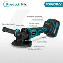 YOFIDRA M14 125mm Brushless Angle Grinder 2000W Cordless Grinding Machine Cutting Home DIY Power Tool For Makita 18V Battery Pin