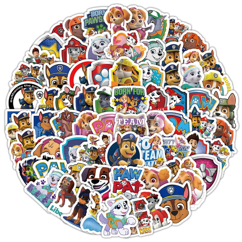 10/30/50/100pcs Cute PAW Patrol Stickers for Kids Cartoon Decal DIY Phone Case Skateboard Luggage PVC Kawaii Anime Sticker Toys
