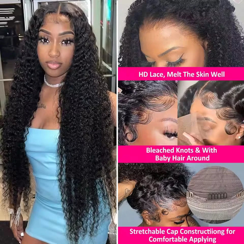 13x6 30inch 200% Loose Deep Wave 13x6 HD Lace Frontal Wig Brazilian 34 Inch 13x4 Curly Lace Frontal Human Hair Wigs For Women