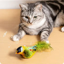Wall‑Mounted Sound‑Activated Plush Bird Catnip Toy, Interactive Kitten Chasing Teaser, Indoor Pet Play Entertainment Accessory