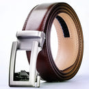 Cow Leather Men Belt 2024 New Automatic Genuine Leather Belts For Men Casual Brand Men's Belt Cowskin Strap Blue Brown B337