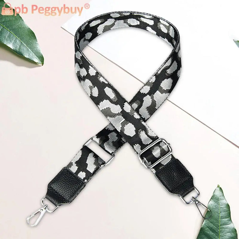 Crossbody Purse Straps 360° Rotating Head Boho Pattern Strap 80-140cm Adjustable Guitar Strap Ethnic Style Bag Part Accessories