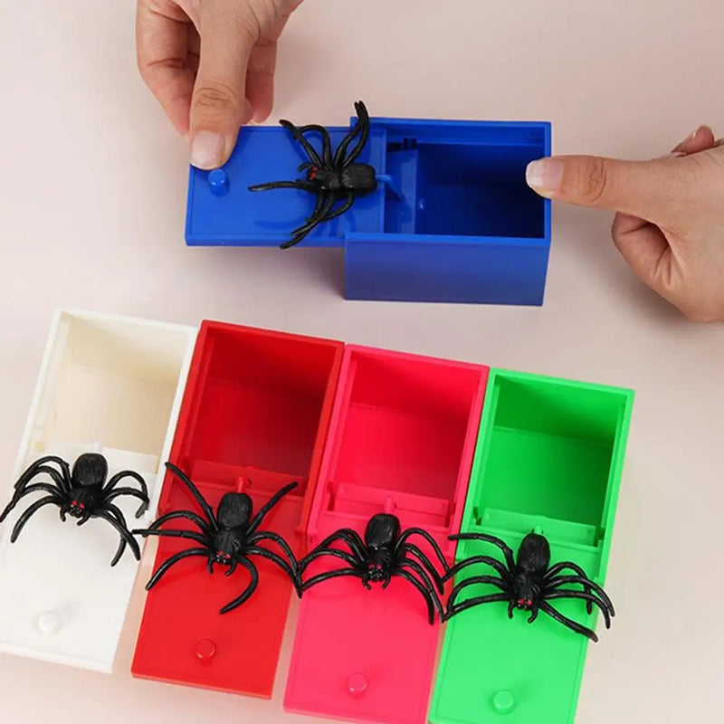 Halloween Fun Happy Joke Boxes Rubber Spider Prank Happy Box Handcrafted Wooden Spider Box Spider Money Surprise In A Box