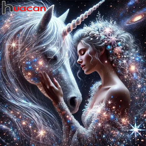 Huacan 5D DIY Unicorn Fairy Diamond Painting Universe New Arrivals 2025 Diamond Mosaic Handmade Gift Rhinestone Pictures