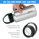 TOMSHOO 1050ml Stainless Steel Water Bottle Leak Proof Sports Kettle with 750ml Cup Coffee Mug Hanging Pot for Camping Hiking