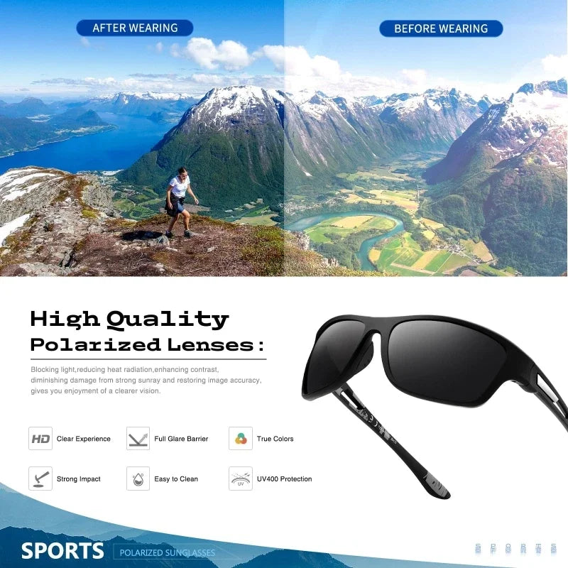 Fashion Men Polarized Sports Sunglasses Women Outdoor Driving Glasses Dustproof Riding Motorcycle Fishing Golf Glasses UV400