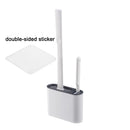 Wall Hanging Toilet Brush with Holder Long Handled Silicone Toilet Brush Soft Bristles WC Cleaning Brush Bathroom Accessories