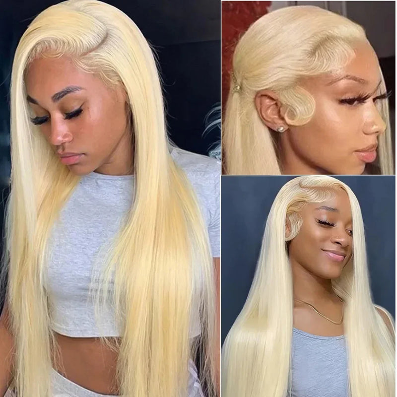 Blonde 613 HD Lace Closure Front Wigs 13x6 Hd Lace Frontal Human Hair Wig Bone Straight Honey Colored Human Hair for Black Women