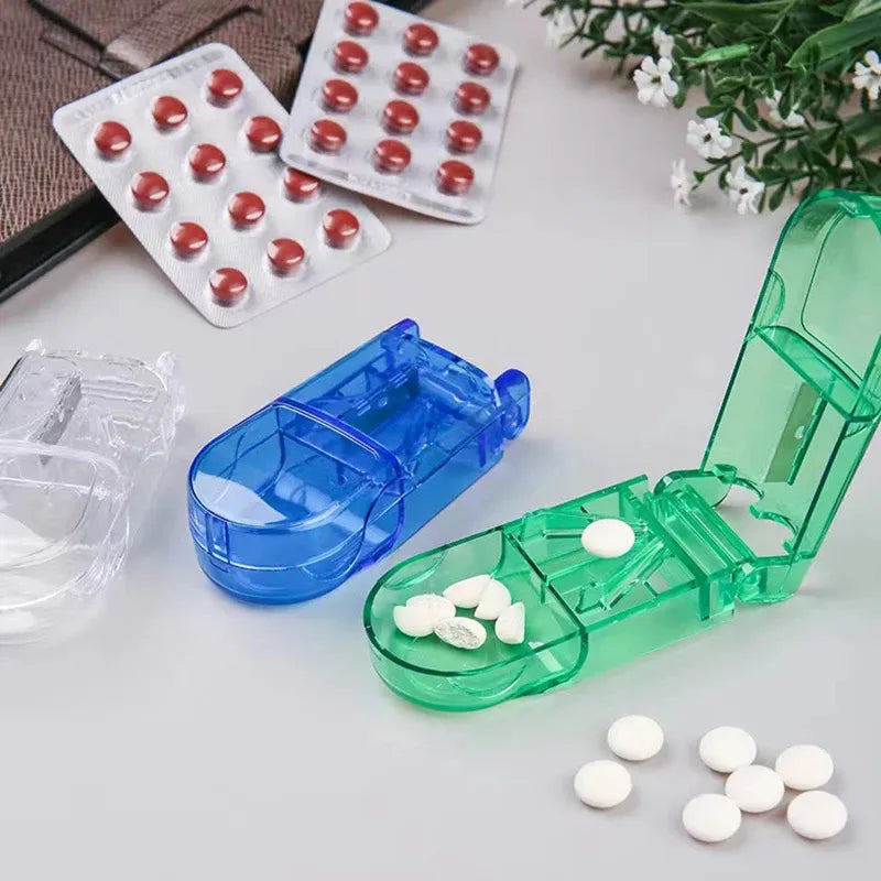 1 PC Medicine Tablet Cutter Pill Storage Box Splitter Drugs Tablet Cutter Divider Storage Case Health Care Pill Medicine Case