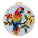 Beginner Embroidery Kit Cow Daisy Flower Embroidery Punch Needle Kit with Hoop Cloth Color Thread Colorful Handmade Craft Set