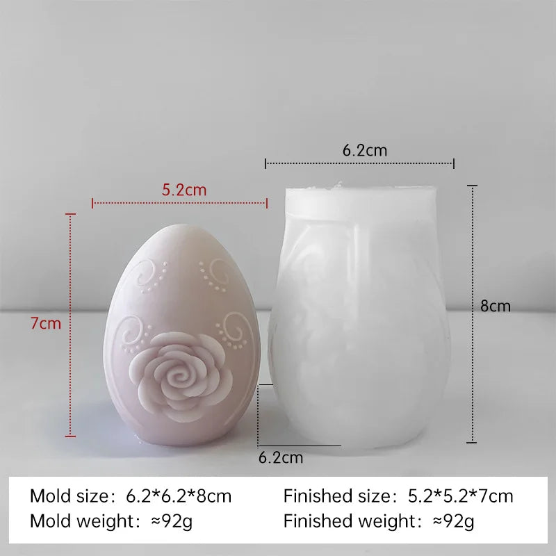 3D Creative Easter Eggs Silicone Mold DIY Flower Butterfly Egg Aroma Candle Plaster Ornaments Mould Easter Decor Crafts Molds