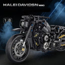 MOC New 1:8 Classic Motorbike High-tech Building Model Blocks Moto City Racer Bricks Toys for Kids Boys Children Adult Sets