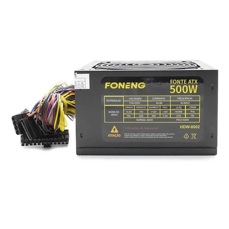 500W Bivolt 110V/220V Foneng HDW-0002 PC Gamer Power Supply