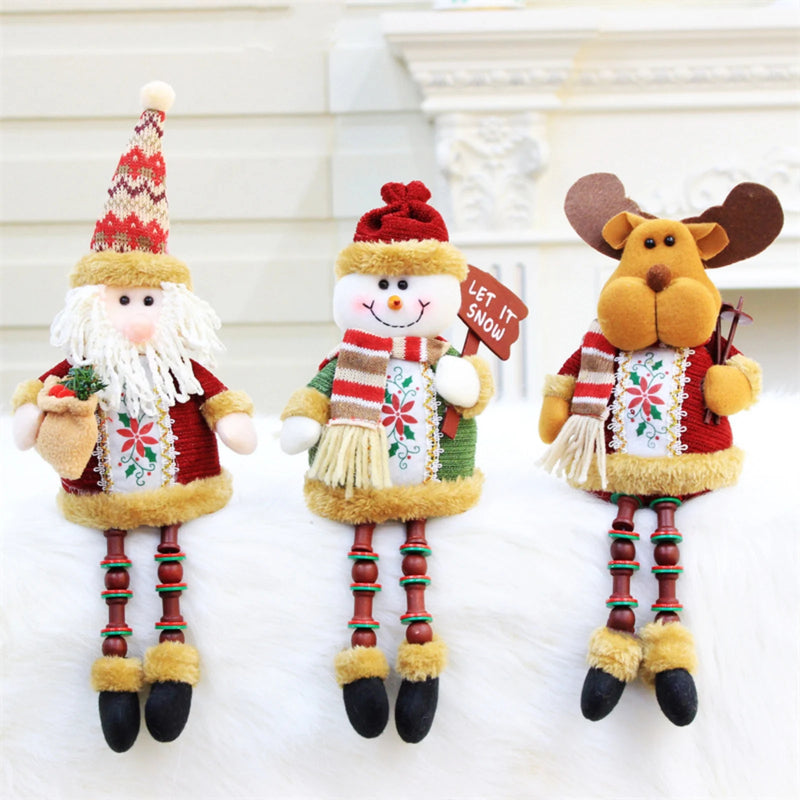 Christmas Dolls Tree Decor New Year Ornament Reindeer Snowman Santa Claus Standing Doll Navidad Decoration Merry Christmas 2024