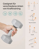 SONGMICS dumbbells set 2x5 kg dumbbell set short dumbbells hexagon neoprene coating