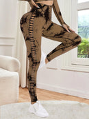 1/3 PCS Women Tie Dye Hollow out Yoga Pant Seamless Sports Gym Workout Leggings, Stretchy High Waist, Women's Activewear