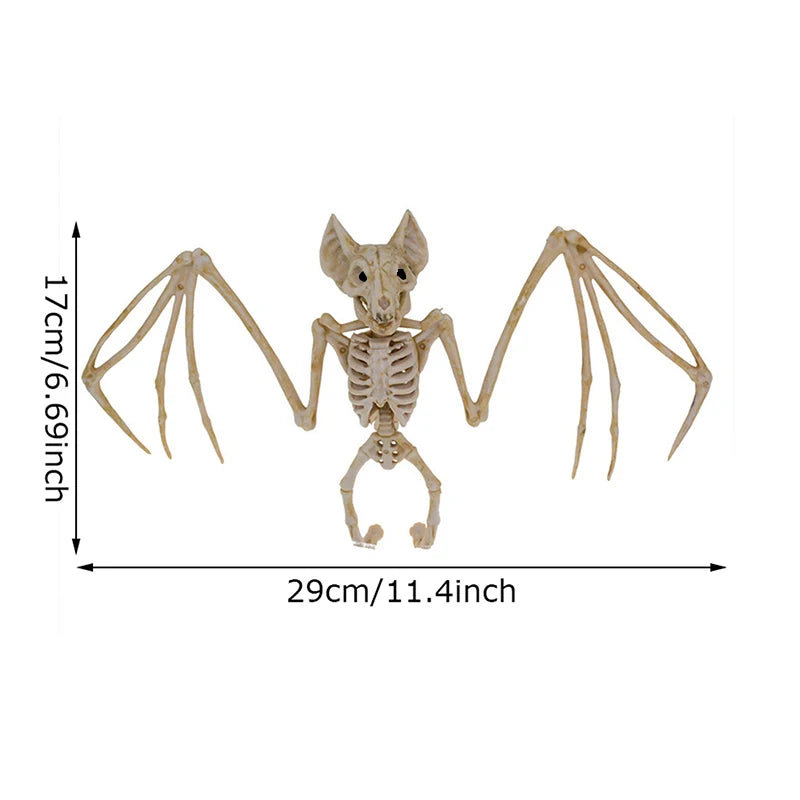 Horror Halloween Animal Skeleton Bones Scary Plastic Bat Mouse Skeleton Ornaments Creepy Party Decoration Children Gift