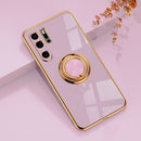 Luxuriöse, magnetische Silikonhülle mit Beschichtung für Huawei P30 P40 Pro P20 Mate 20 P30Pro Honor 20 Pro Weiche Hülle Ständer Ringhalter