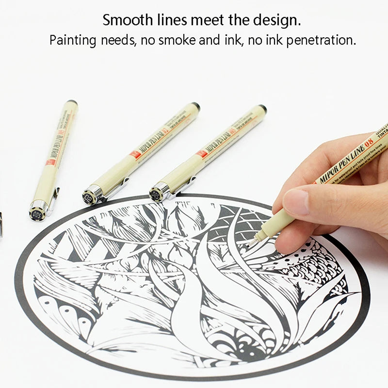 Pigment Liner Pen Neelde Drawing Manga Pen Brush Art Markers Waterproof Fineliner Sketching Pen Stationery