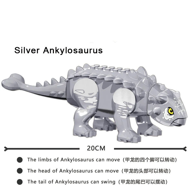 Jurassic Dinosaur Park Dinos World Building Blocks Animals Tyrannosaurus Rex Indominus I-Rex Blue Figures Triceratops Toys
