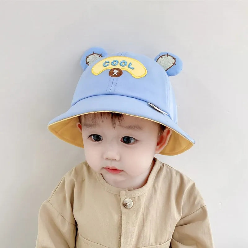 2023 New Baby Bucket Hat For Kids Spring Outdoor Boys Girls Sun Hat Summer Cute Flog Toddler Children's Fisherman Cap Cotton