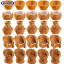 5Pcs/Set Simulation Mini Fish Basket Basket Chair Table Garden Decoration Miniature Figurines Home Micro Landscape Craft Gift