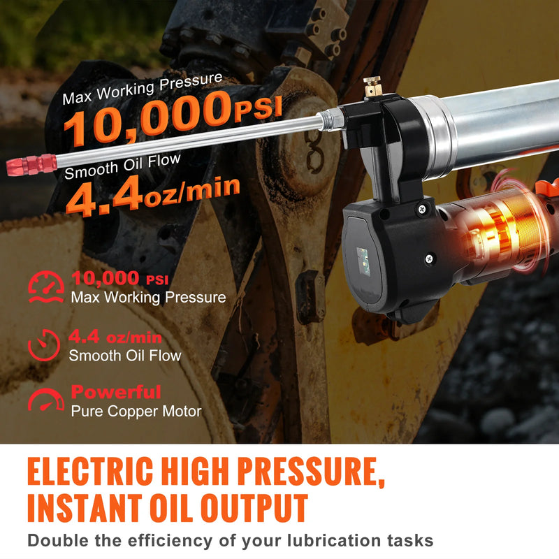 SucceBuy 10000PSI 20-Volt Cordless Electric Grease Gun Kit Battery Powered with Two Batteries Carrying Case Charger Included