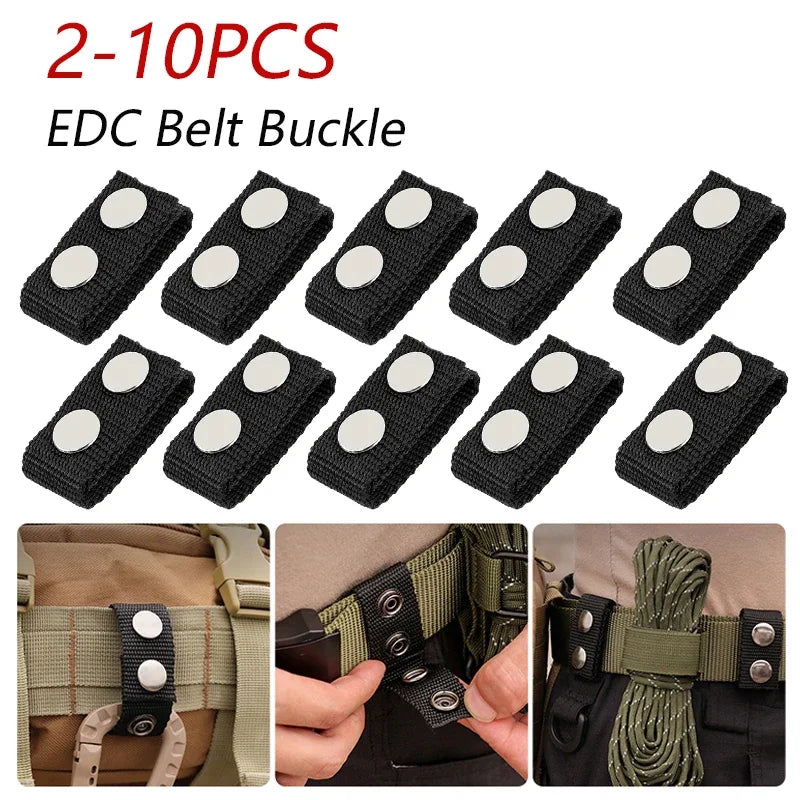 2-10Pcs Tactical Belt Buckle Heavy Duty Belt Keeper Outdoor Camp Hiking EDC Nylon Backpack Waist Fastener Belt Key Hook Buckle