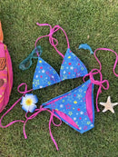 Sanrio pure desire wind pink hellokitty bikini split strap swimsuit summer beach vacation girls cute