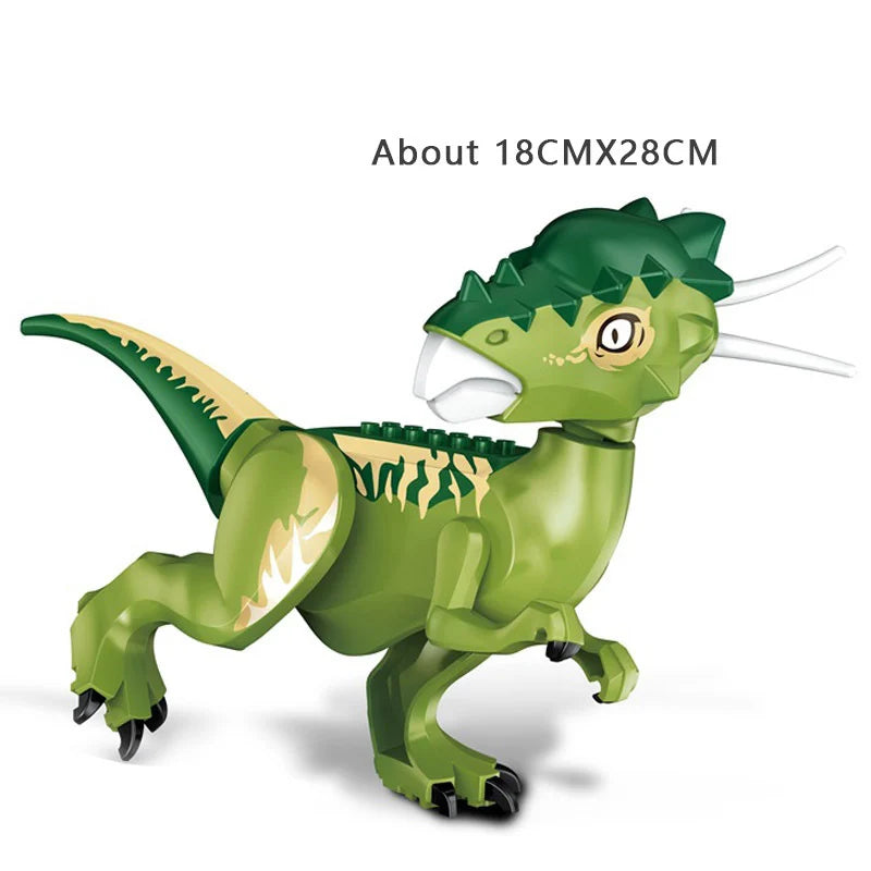Jurassic Dinosaur Park Dinos World Building Blocks Animals Tyrannosaurus Rex Indominus I-Rex Blue Figures Triceratops Toys