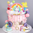 Unicorn Rainbow Cake Decorations with Rainbow Stars Unicorn Ballons Happy Birthday Cake Decorations for Boys Girls Kids Birthday