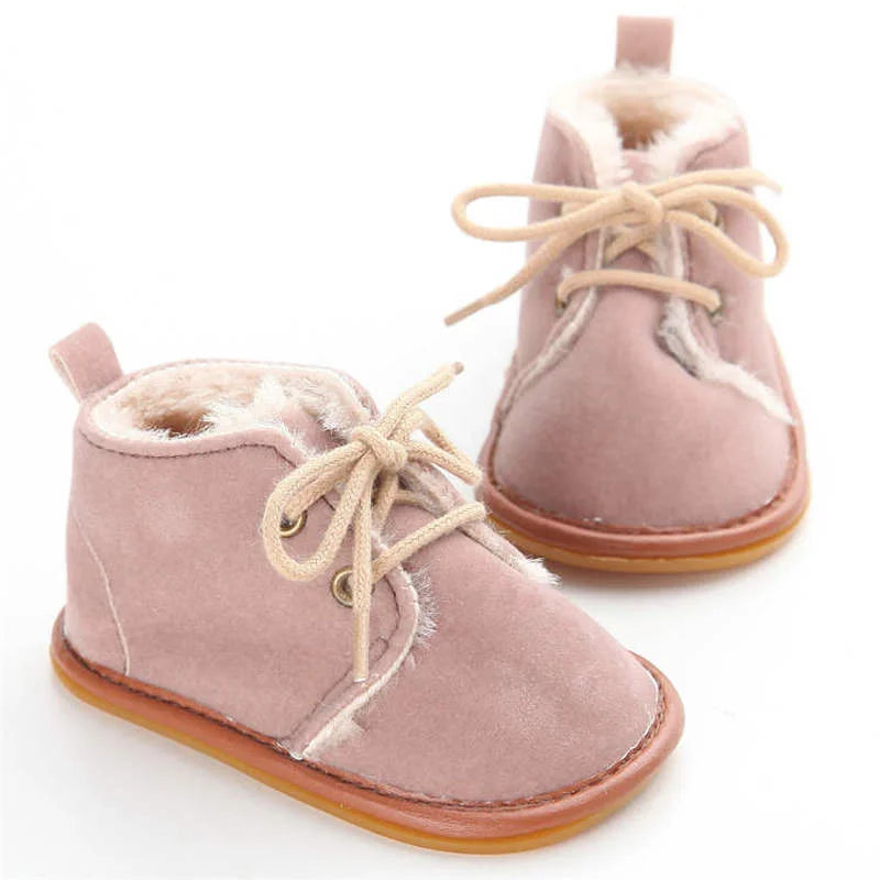 New Snow Baby Booties Shoes Baby Boy Girl Shoes Crib Shoes Winter Warm Cotton Anti-slip Sole Newborn Toddler First Walkers Shoes