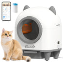 Self-Cleaning Cat Litter Box 80L Odor Elimination App Control Safety Protection 1 Roll of Garbage Bags