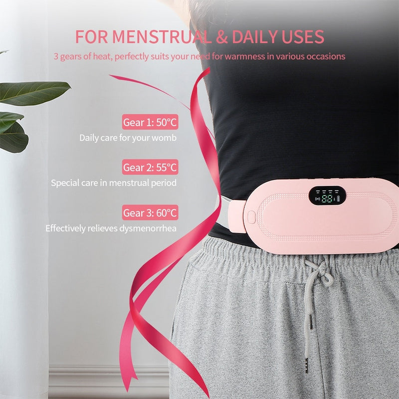 Lady Menstrual Heating Pad Warm Palace Belt Relieve Menstrual Pain Hot Compress Massager Uterus Cold Dysmenorrhea Relieving Belt