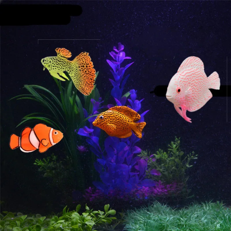 Cute Artificial Fish Ornaments Safe Silicone Vivid Clownfish Guppy Angelfish Fish Tank Accessories Aquarium Decoration