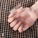 Semi Cured Gel Nails Art Stickers Fashion Solid Color Manicure Decal UV LED Lamp Need Gel Nail Decals Nail Sticker Decoration