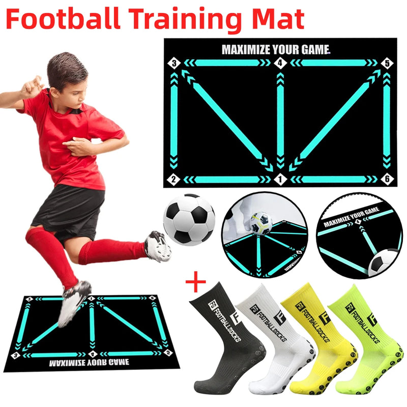 Football Training Mat Non Slip Foldable Kids Adult Dribble Training Mat Football Training Floor Mat Football Playing Accessories