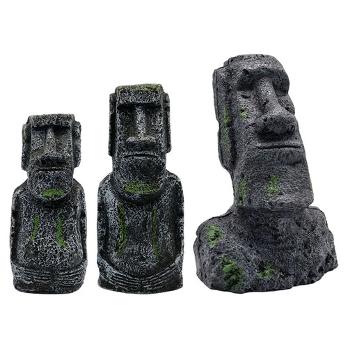 Aquarium Moai Statuen Osterinsel Kopf Ornamente Statuen Aquarium Landschaftsbau Dekor Zuhause Tischplatte Terrarium Aquascaping