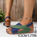 New Women's Contrast Color Wedge Sandals Summer Peep Toe Non Slip Beach Shoes Woman Comfortable Platform Roman Sandalias